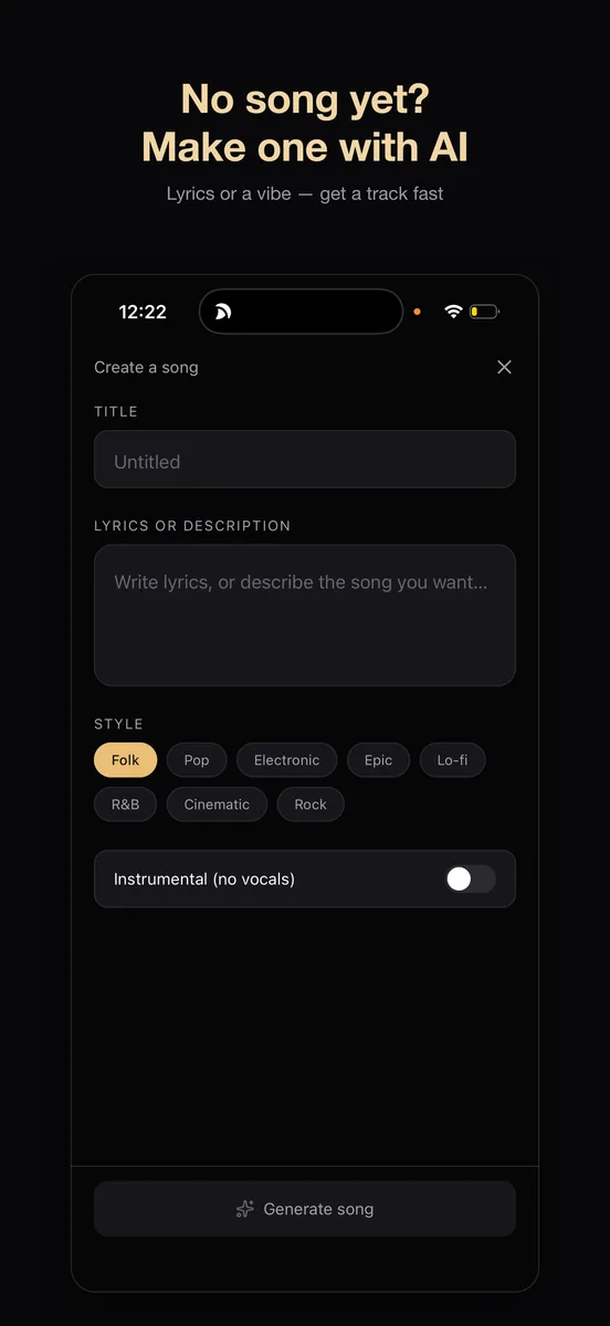 SunoMV app screen 5